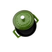 Mini-cratita fonta, 10cm/0,35L, "Folk", Verde - LAVA