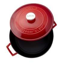 Cratita fonta, 28cm/6,7L "Folk", Rosu  - LAVA