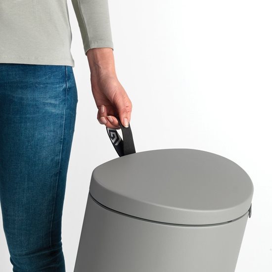 Cos de gunoi cu pedala "Flatback Plus", 30 L, Mineral Concrete Grey - Brabantia