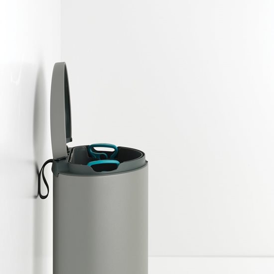 Cos de gunoi cu pedala "Flatback Plus", 30 L, Mineral Concrete Grey - Brabantia