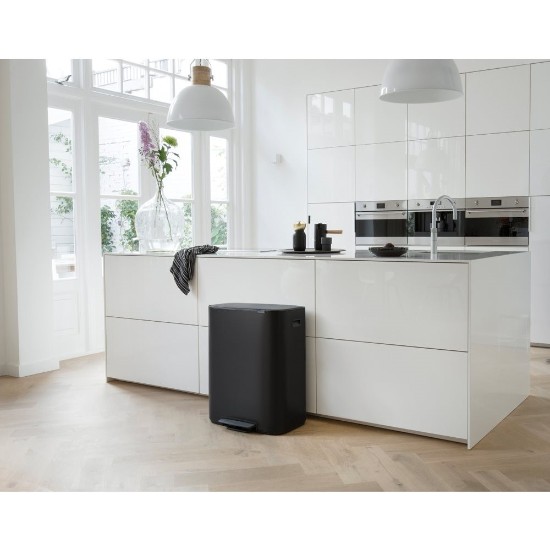 Cos de gunoi cu pedala "Bo", 60 L, Matt Black - Brabantia