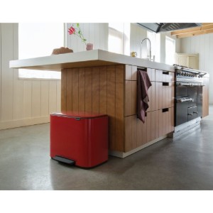 Cos de gunoi cu pedala "Bo", inox, 36 L, Passion Red - Brabantia