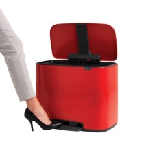 Cos de gunoi cu pedala "Bo", inox, 36 L, Passion Red - Brabantia