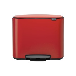 Cos de gunoi cu pedala "Bo", inox, 36 L, Passion Red - Brabantia