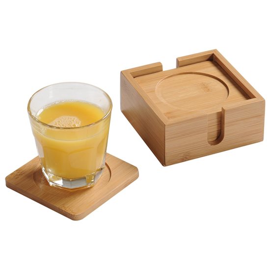 Set 6 suporturi pentru pahare, 12 x 12 cm, bambus - Kesper