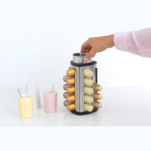 Dispenser capsule cafea, cu recipient detasabil, inox, 12 x 12 x 19,5 cm - Brabantia