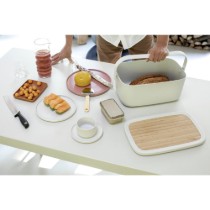 Cutie pentru paine, cu capac din bambus, 25,5 x 39,5 cm, Light Grey - Brabantia
