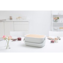 Cutie pentru paine, cu capac din bambus, 25,5 x 39,5 cm, Light Grey - Brabantia
