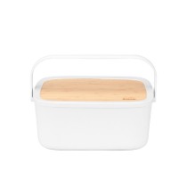 Cutie pentru paine, cu capac din bambus, 25,5 x 39,5 cm, Light Grey - Brabantia