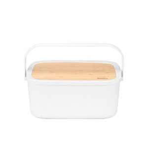 Cutie pentru paine, cu capac din bambus, 25,5 x 39,5 cm, Light Grey - Brabantia