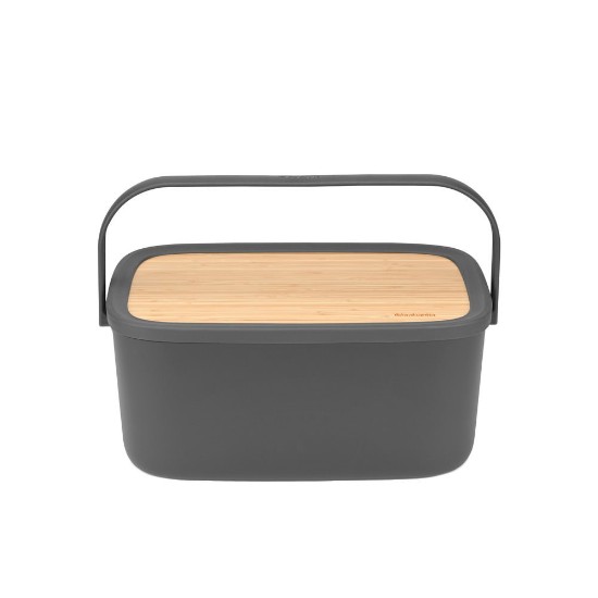 Cutie pentru paine, cu capac din bambus, 25,5 x 39,5 cm, Dark Grey - Brabantia