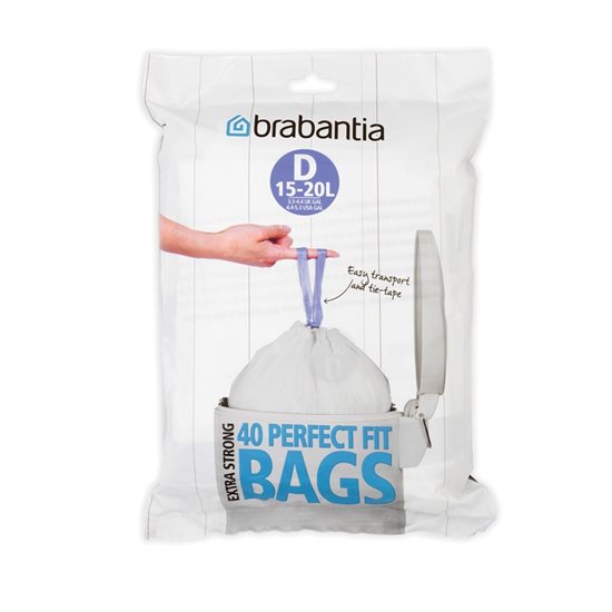 Saci de gunoi cod D, 15-20 L, 40 buc. - Brabantia