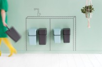 Cos de gunoi incorporabil "Sort&Go", plastic, 2 x 12 L, Mint/Grey - Brabantia