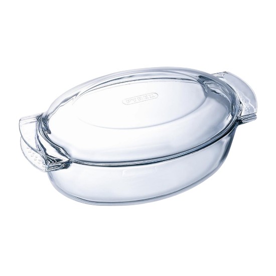 Vas oval cu capac, din sticla termorezistenta, 4,4L + 1,4L, "Classic" - Pyrex