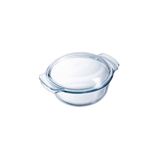 Vas rotund cu capac, din sticla termorezistenta, 1L + 0,4L, "Classic" - Pyrex