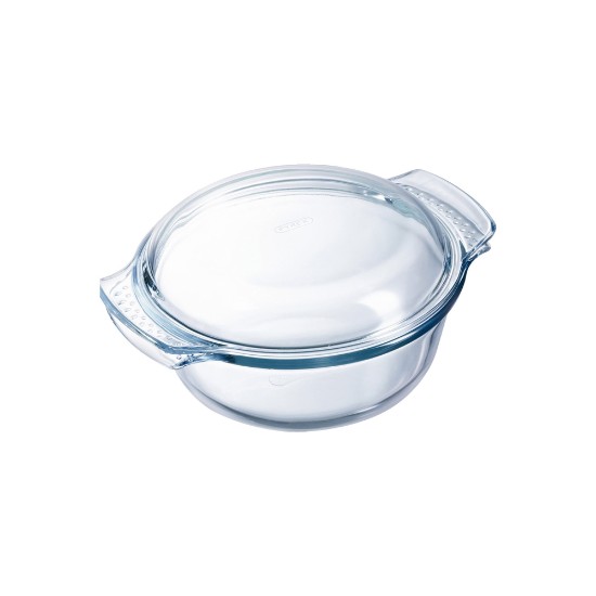 Vas rotund cu capac, din sticla termorezistenta, 2,5L + 1L, "Classic" - Pyrex