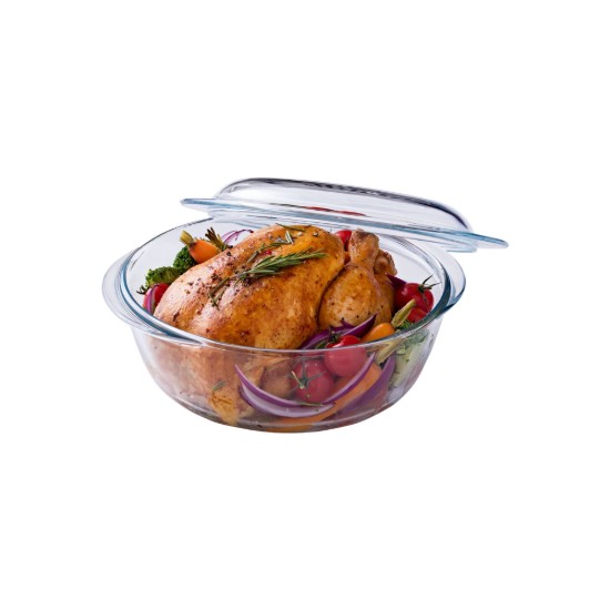 Vas rotund cu capac, din sticla termorezistenta, 2,5L + 1L - PYREX