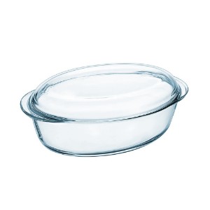 Vas oval cu capac,  sticla termorezistenta, 3,1L + 1L, "Essentials" - Pyrex