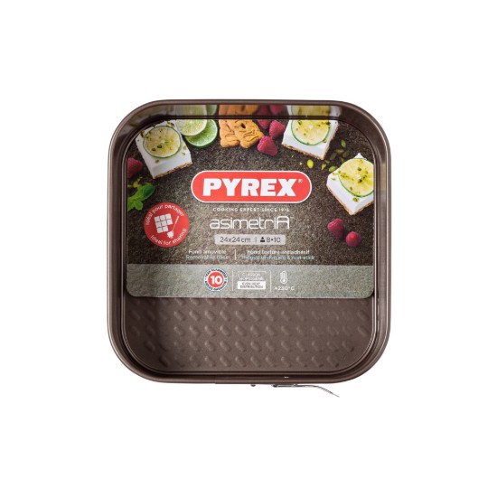 Forma de copt patrata, cu baza detasabila, otel carbon, 24 cm - PYREX