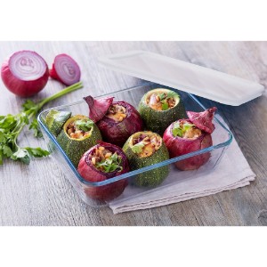 Caserola dreptunghiulara, din sticla termorezistenta, cu capac, 800ml, "Cook&Freeze" - Pyrex
