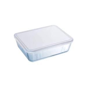 Set 2 caserole dreptunghiulare, din sticla termorezistenta, cu capac, 1,5L/2,6L - PYREX