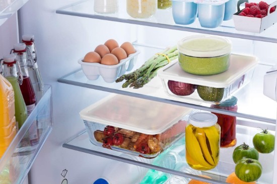 Set 2 caserole dreptunghiulare, din sticla termorezistenta, cu capac, 1,5L/2,6L - PYREX
