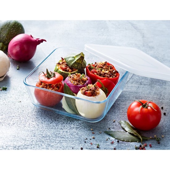 Caserola patrata, din sticla termorezistenta, cu capac, 2L - PYREX