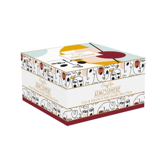 Ceasca si farfurioara, portelan, 400ml, "Modernism" - Nuova R2S