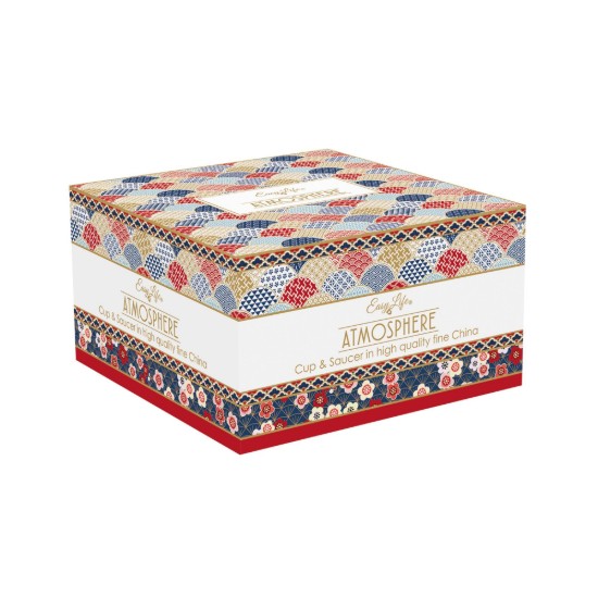 Ceasca si farfurioara pentru mic dejun, portelan, 400ml, "Okinawa" - Nuova R2S