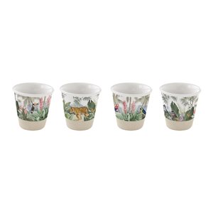 Set 4 cesti espresso, ceramica, 100ml, "Tropical Paradise" - Nuova R2S