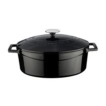 Cratita ovala, fonta, 29cm/4,7L, "Folk", Negru - LAVA