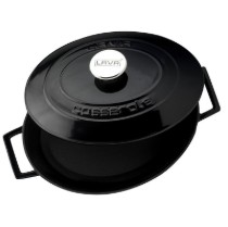 Cratita ovala, fonta, 29cm/4,7L, "Folk", Negru - LAVA