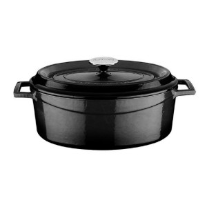 Cratita ovala, fonta, 31cm/5,47L, "Trendy", Negru - LAVA