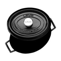 Cratita ovala, fonta, 31cm/5,47L, "Trendy", Negru - LAVA