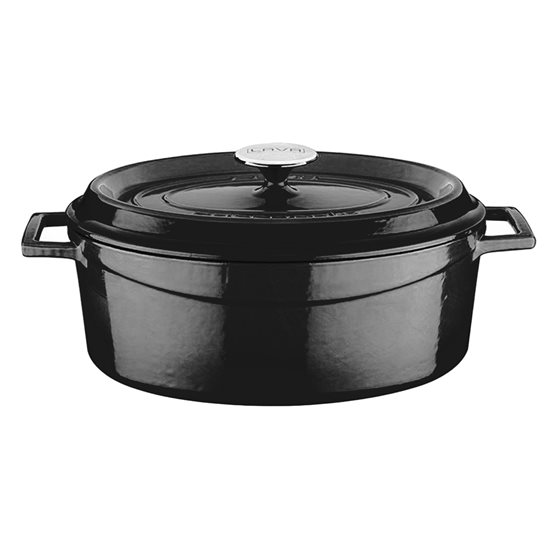 Cratita ovala, fonta, 33cm/6,5L, "Trendy", Negru - LAVA