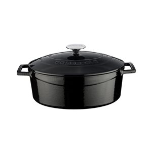 Cratita ovala, fonta, 27cm/3,9L "Folk", Negru - LAVA