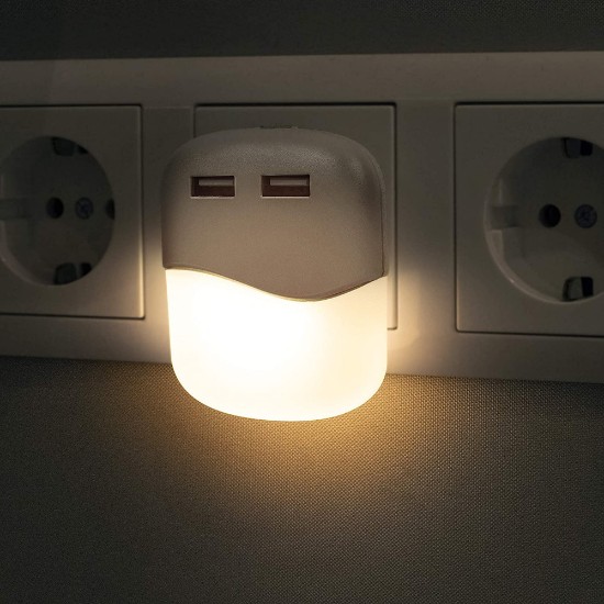 Dispozitiv de iluminat cu led si 2 porturi USB, 0,3W - Smartwares