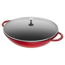 Tigaie wok, fonta, 37cm, Cherry - Staub