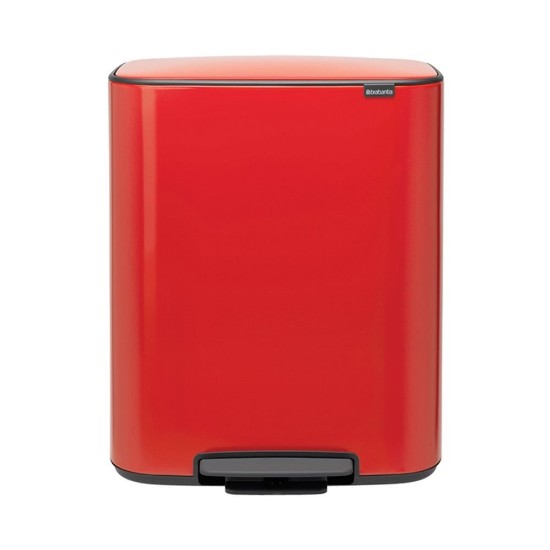 Cos de gunoi cu pedala "Bo", inox, 60 L, Passion Red - Brabantia