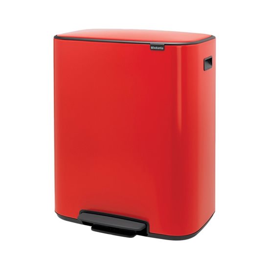 Cos de gunoi cu pedala "Bo", inox, 60 L, Passion Red - Brabantia