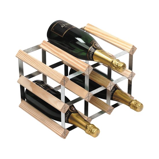 Raft pentru 9 sticle de vin, lemn de pin, Natur, asamblat - RTA