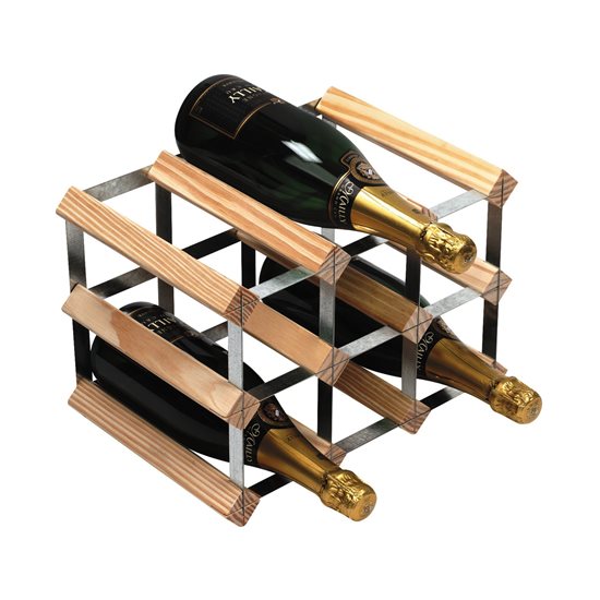 Raft pentru 9 sticle de vin, lemn de pin, Light Oak - RTA