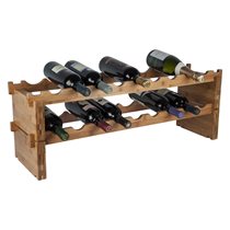Raft modular pentru 18 sticle de vin, lemn de bambus - RTA
