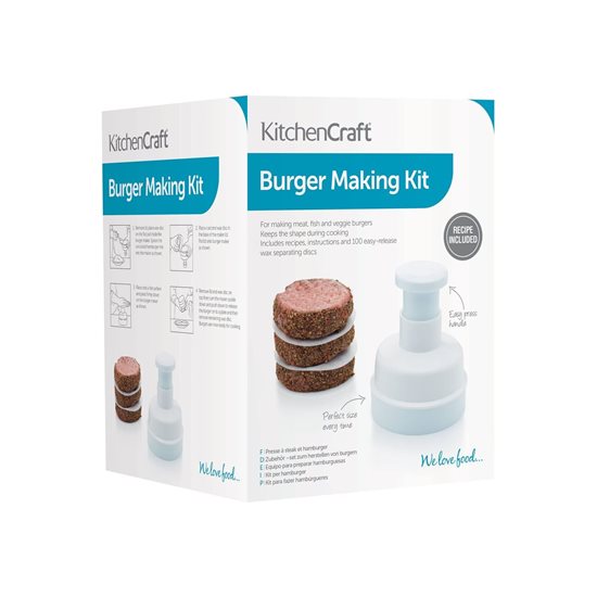 Set presa burgeri si 100 discuri cerate, 9 cm  - Kitchen Craft