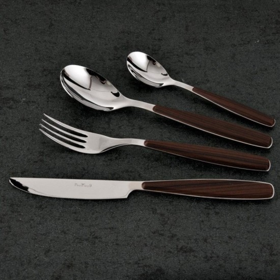 Set tacamuri 16 piese "Riva Wenge", inox - Pintinox