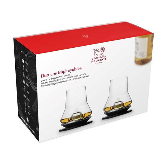 Set 2 pahare whisky, sticla, 380ml, cu baza de racire, "Les Impitoyables" - Peugeot