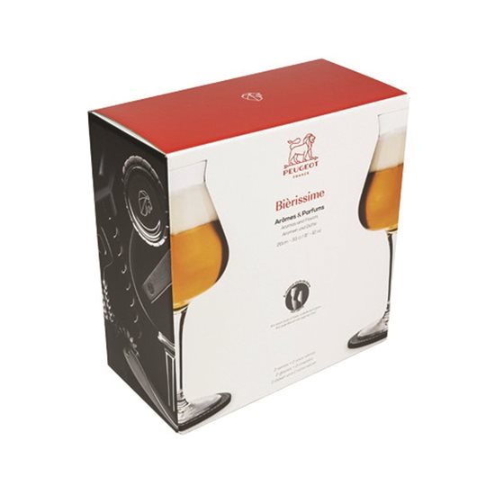 Set 2 pahare bere, sticla, 330ml, Aromas&Flavours, "Bierissime" - Peugeot