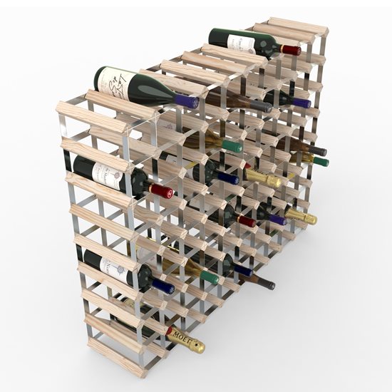 Raft pentru 90 sticle de vin, lemn de pin, Natur - RTA