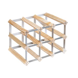 Raft pentru 9 sticle de vin, lemn de pin, Natur - RTA