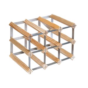 Raft pentru 9 sticle de vin, lemn de pin, Light Oak - RTA